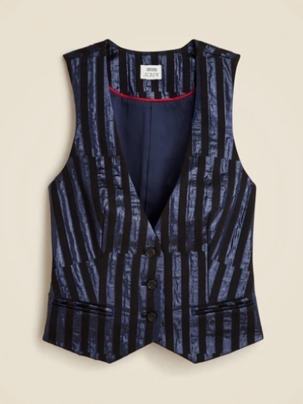 Christopher John Rogers X J.Crew slim-fit vest metallic stripe - Picture 2 of 7